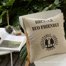 Customized Burlap Throw Pillow Covers with Logo Printed
